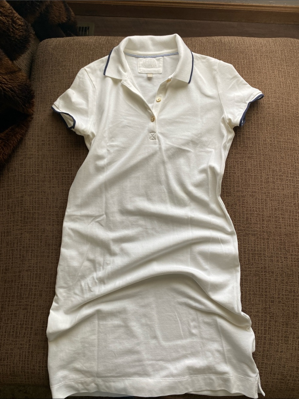 Banana Republic White Polo with Navy Trim